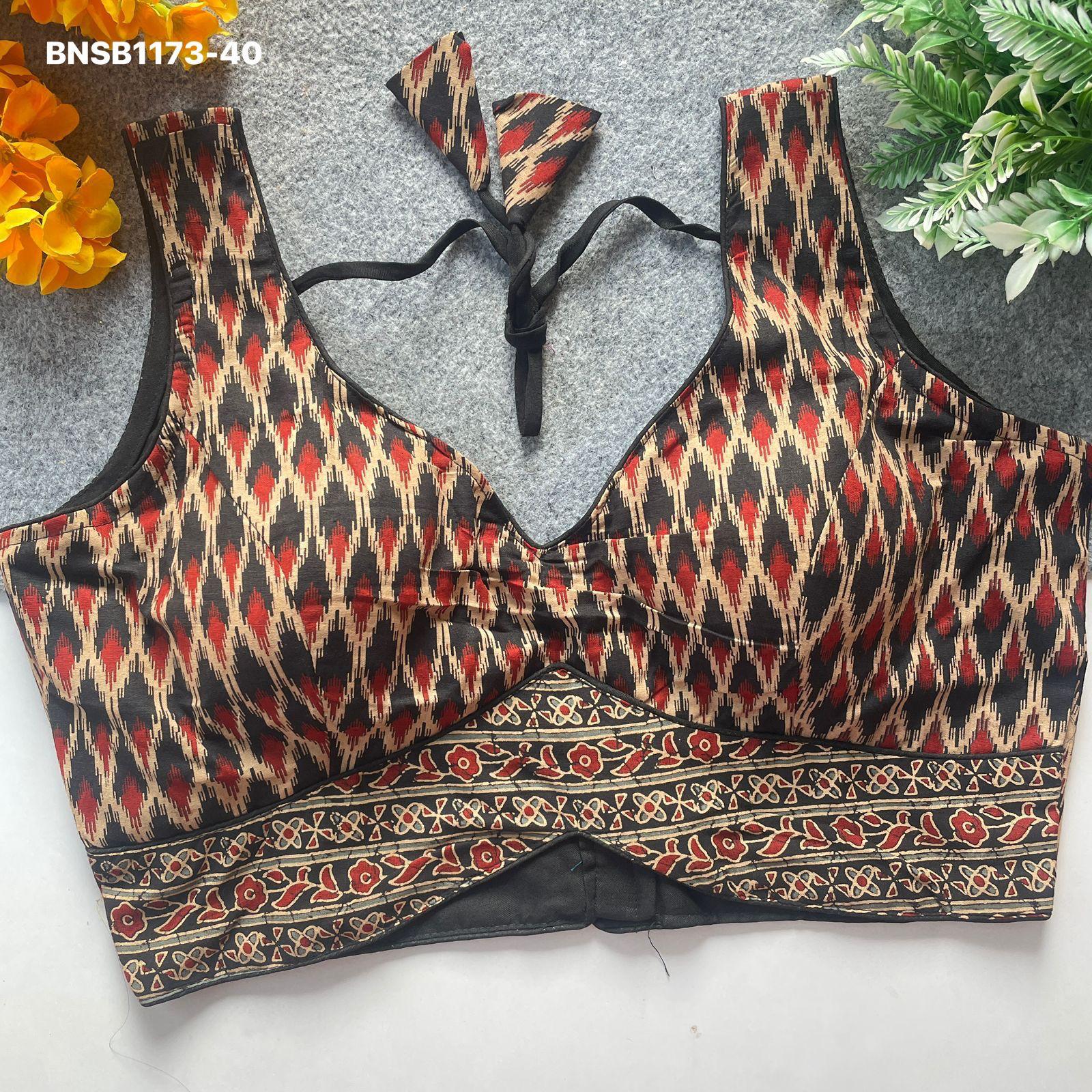 Ajrakh Printed Pure Cotton-Black